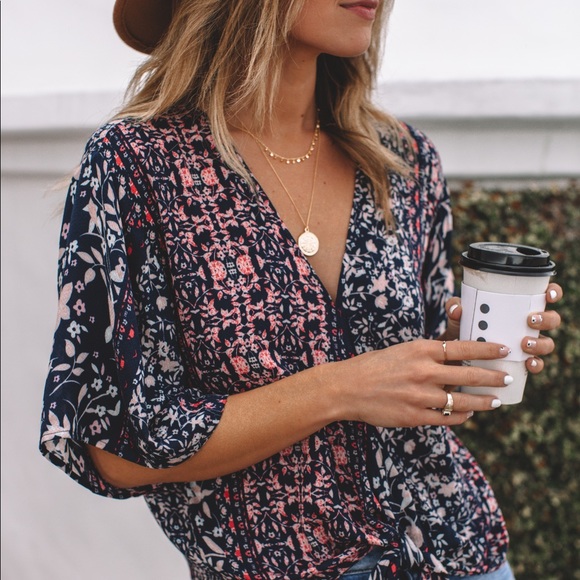 FLORAL BLOUSE - Picture 2 of 5